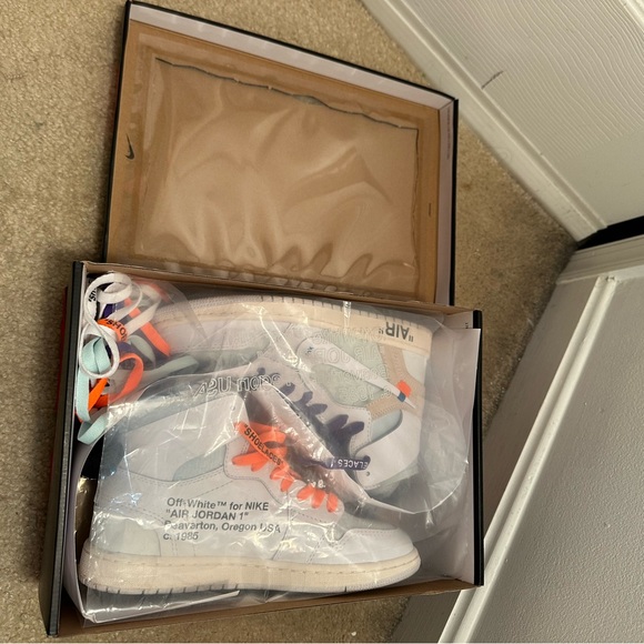 Nike Air Jordan 1 High x Off-White Euros White Europe Exclusive Size 7.5 - Picture 3 of 7
